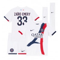 Stroje piłkarskie Paris Saint-Germain Warren Zaire-Emery #33 Koszulka Wyjazdowej dla dzieci 2024-25 Krótki Rękaw (+ szorty)